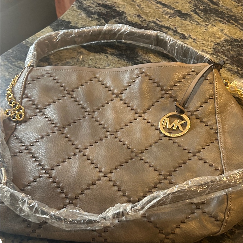 Michael Kors Quilted Tan Shoulder Bag